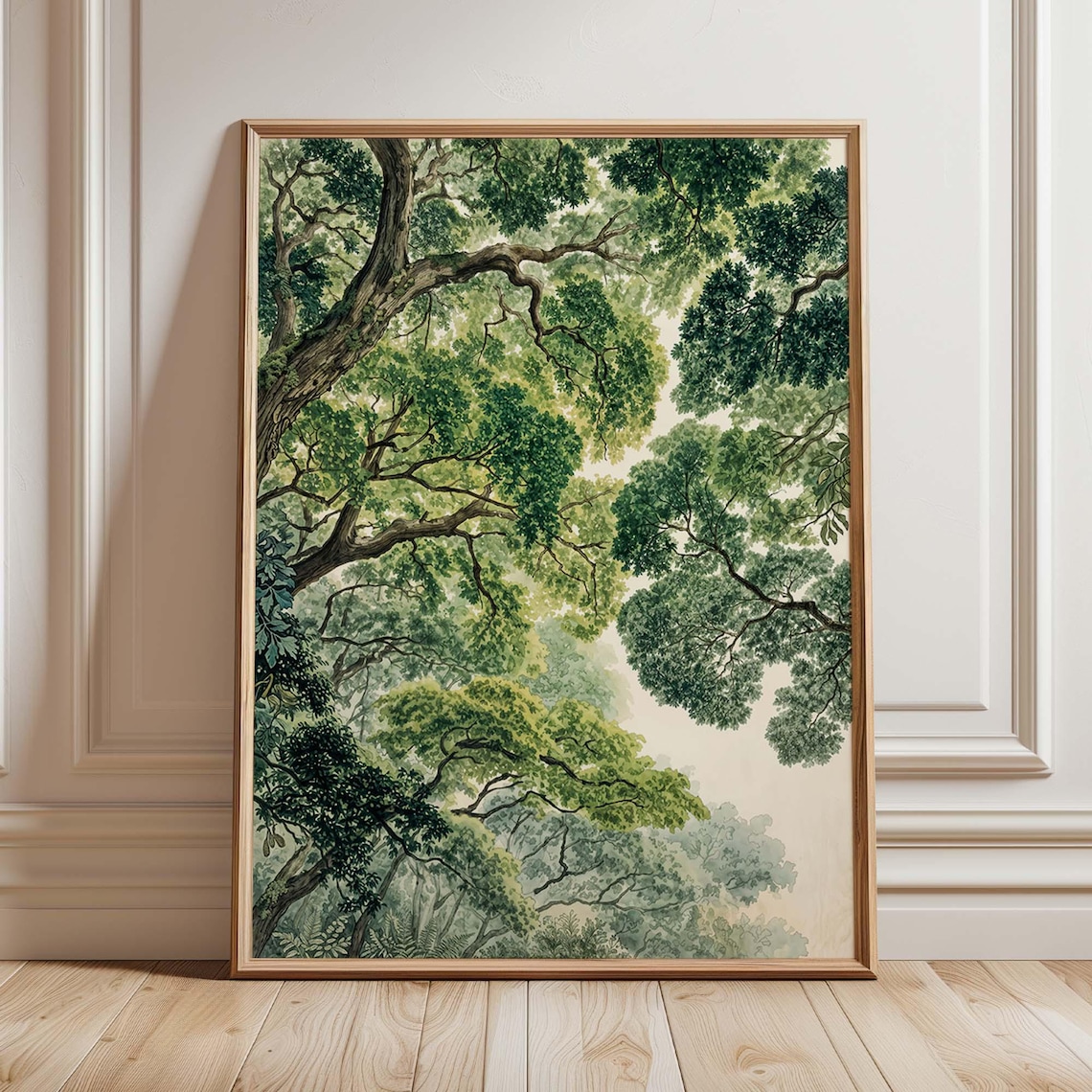 Forest Canopy Art Print, Woodland Nature Decor