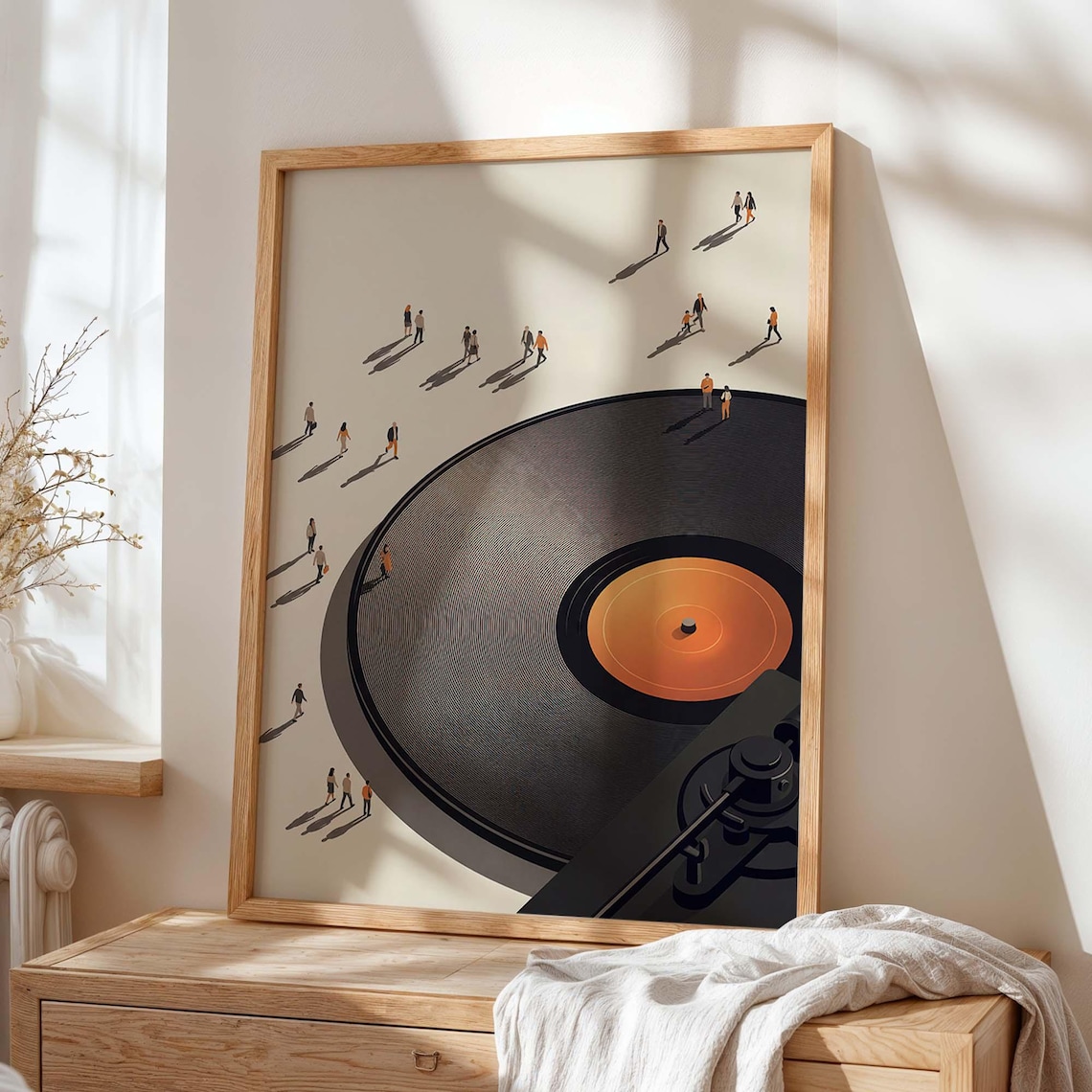 Vinyl Record Turntable Poster, Minimalist Music Decor