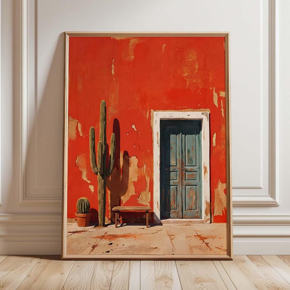 Mexican Desert Door Cactus, Southwestern Boho Decor