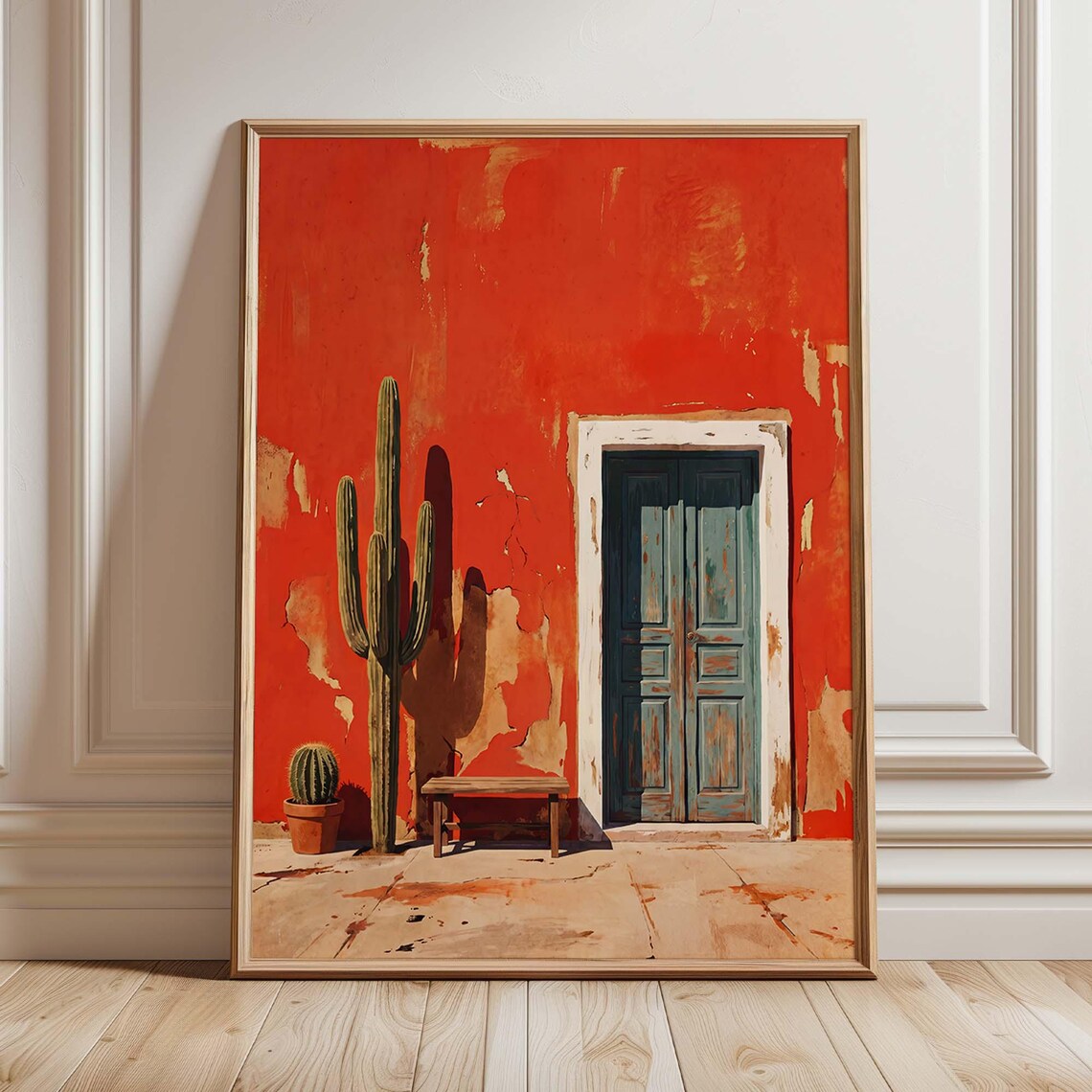 Mexican Desert Door Cactus, Southwestern Boho Decor