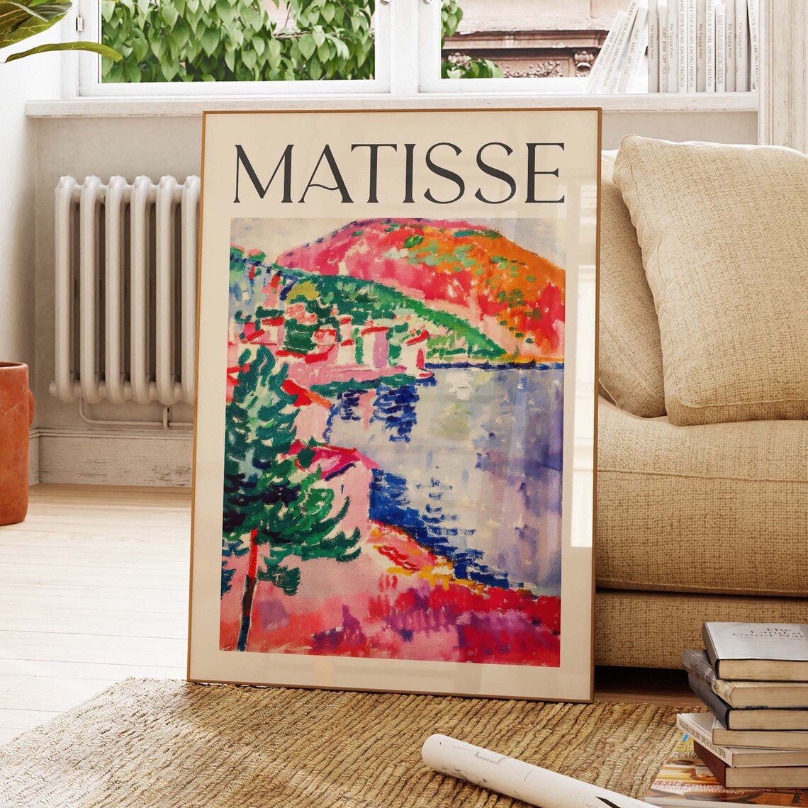 Matisse Style Coastal Village Bay Fauvist Landscape Art Poster