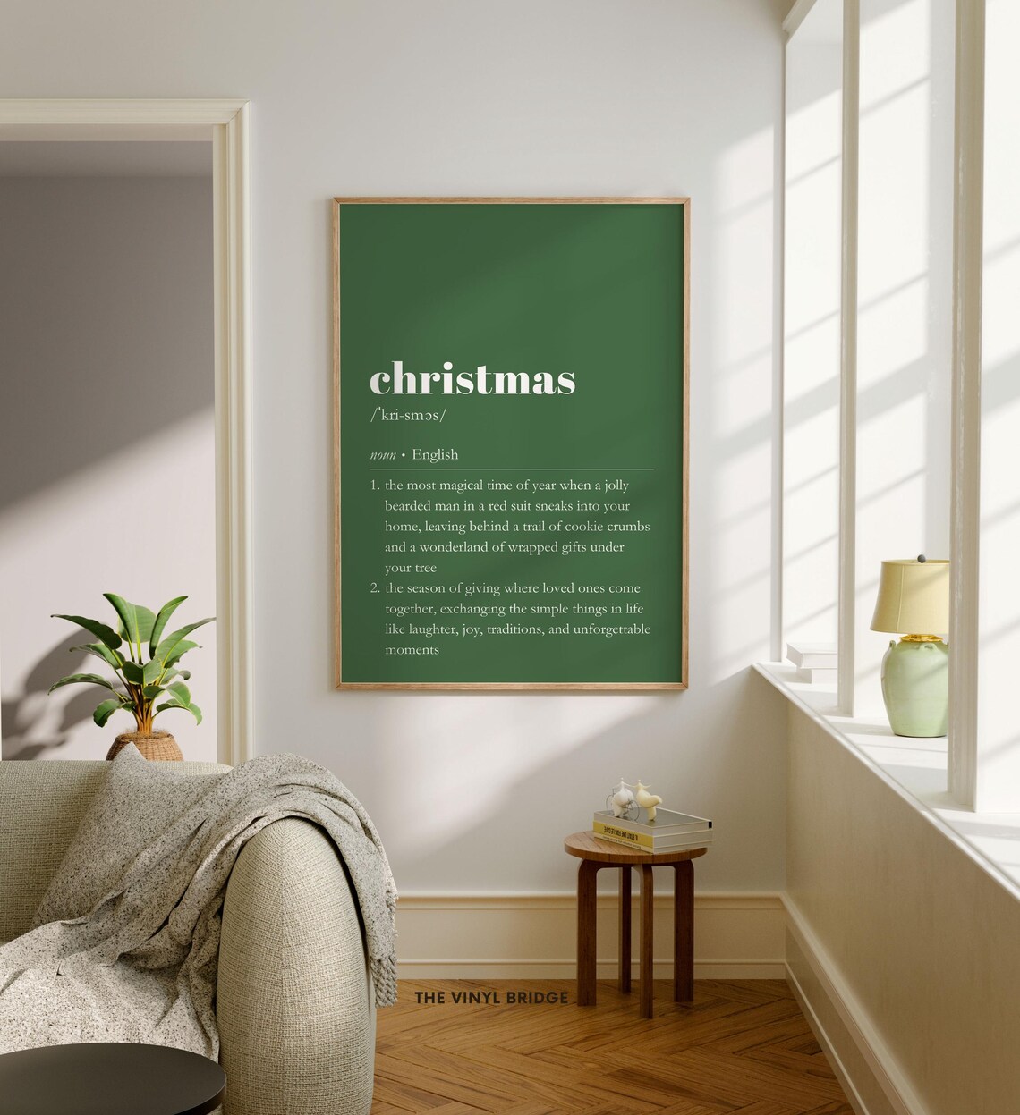 Christmas Dictionary Definition Green Holiday Typography Poster - Image 2