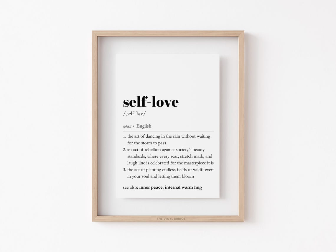 Self-Love Dictionary Definition Wellness Quote Typography Poster - Image 4