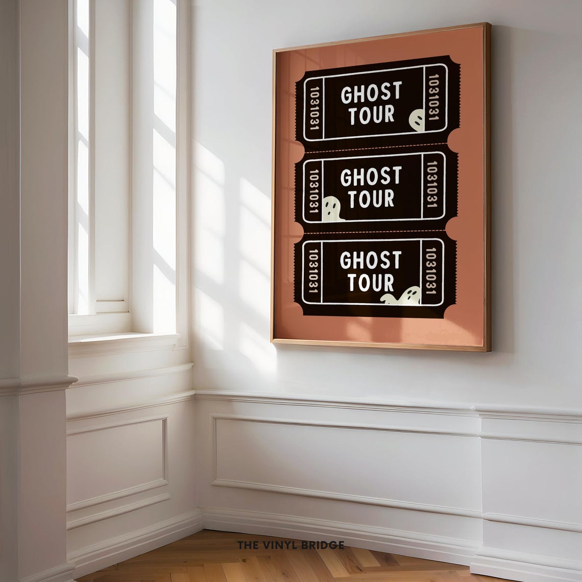 Ghost Tour Cute Spooky Ticket Stub Halloween Orange Wall Poster - Image 4