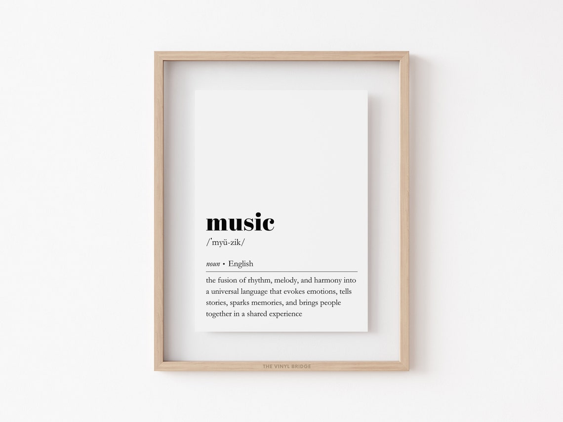 Music Definition Dictionary Typography Universal Language Quote Poster - Image 4