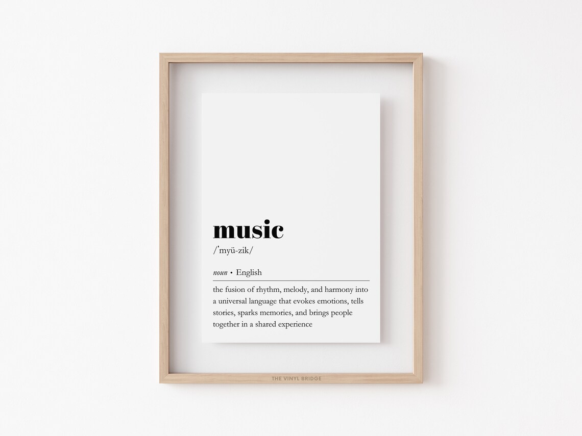 Music Definition Print Dictionary Wall Art Musical Words Poster Vinyl Record Decor Positive Quote Minimalist Typography - Image 4