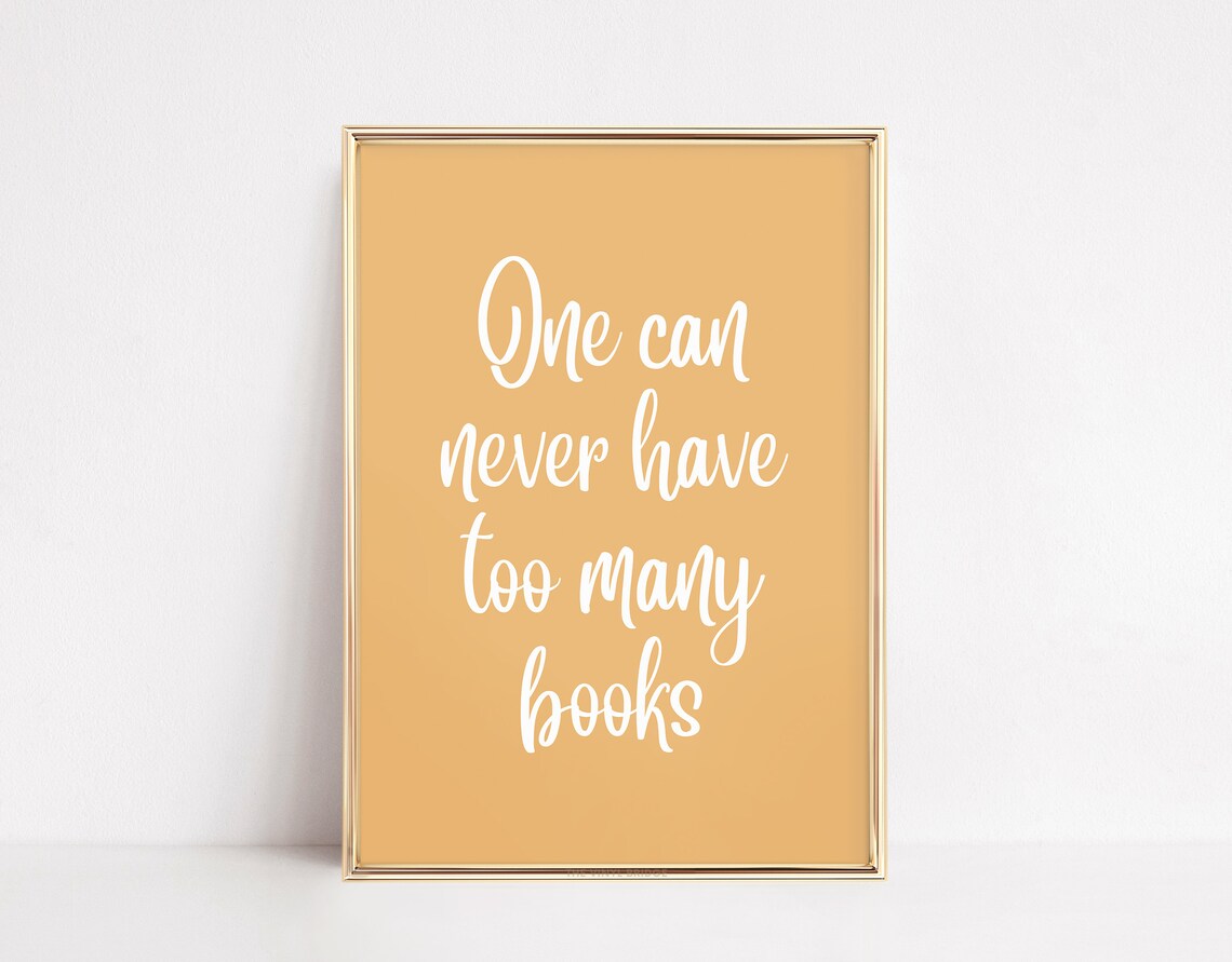 Mustard Literary Reading Art Print, Bookish Typography