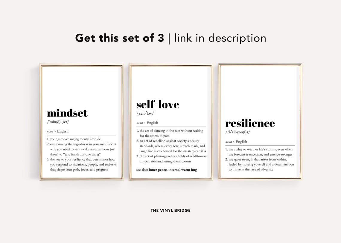 Self-Love Dictionary Definition Wellness Quote Typography Poster - Image 2