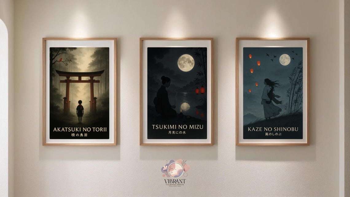 Akatsuki No Torii Japandi Art Print, Zen Forest Scene - Image 2