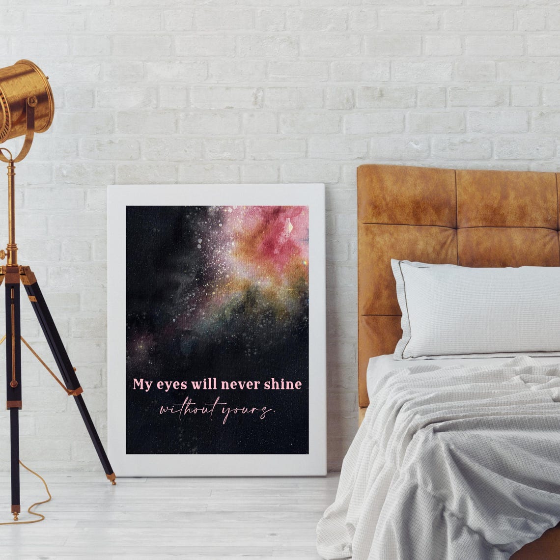 Watercolor Starry Night Romantic Love Quote Art - Image 4
