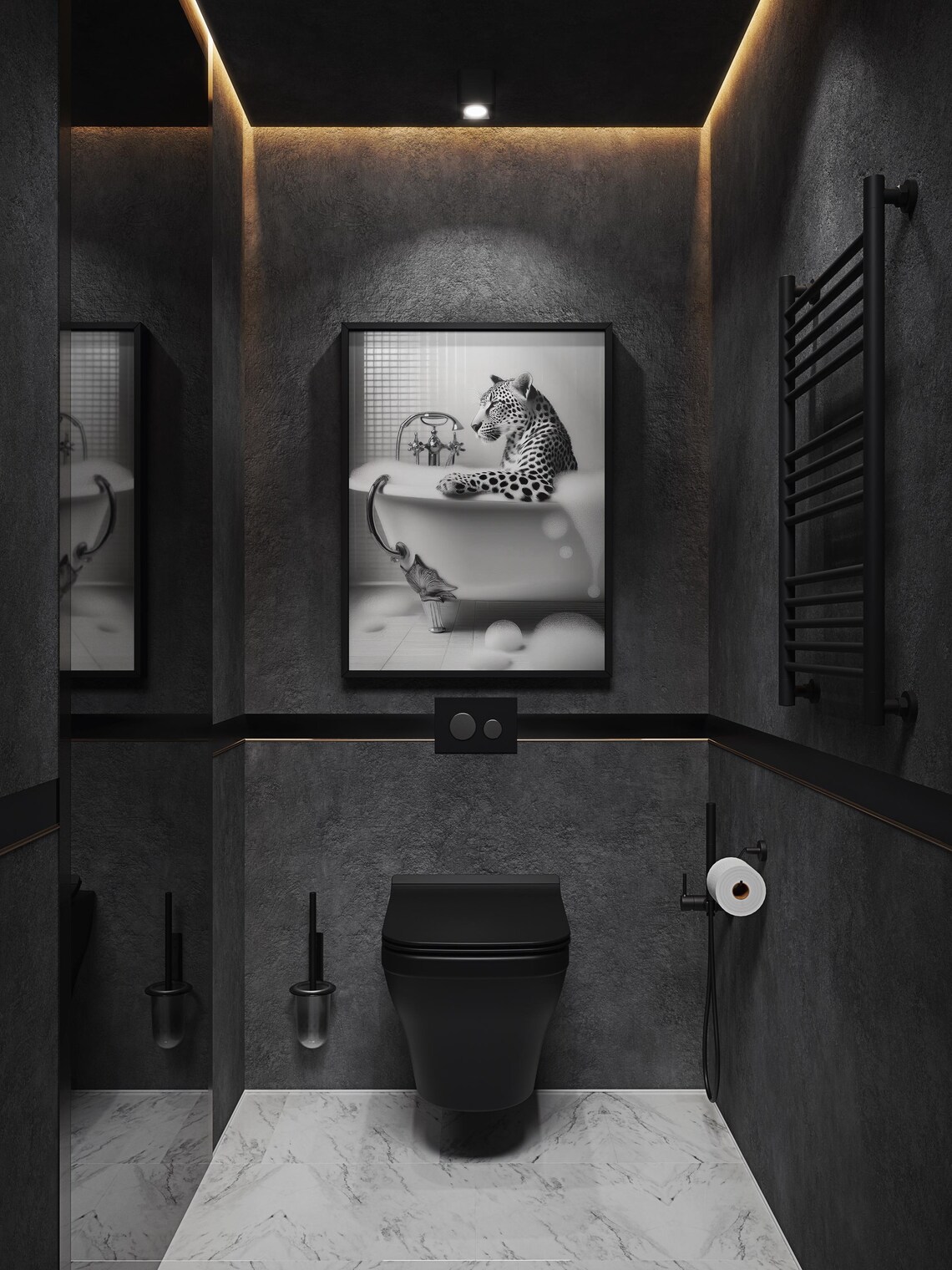 Leopard In Bathtub, Funny Bathroom Decor - Image 2