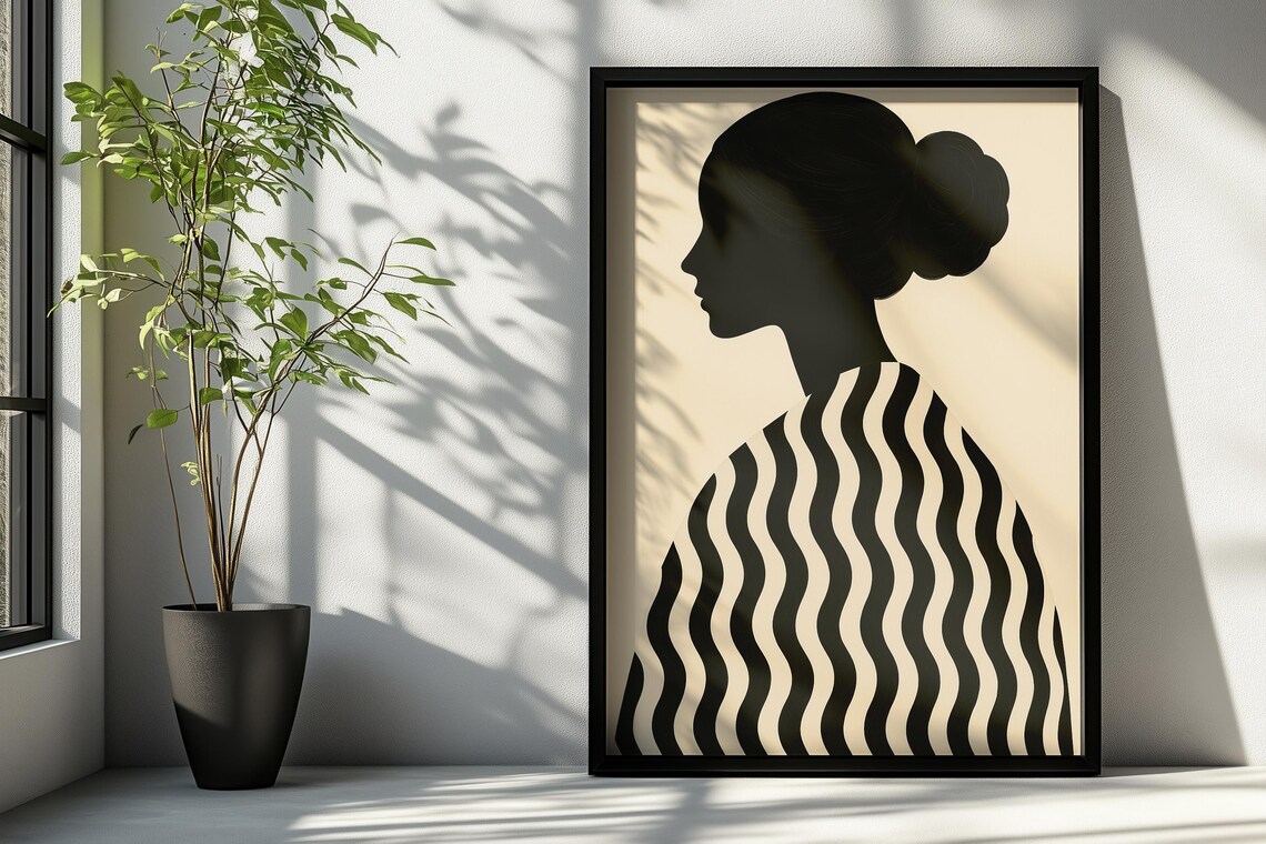 Minimalist Woman Silhouette, Abstract Female Portrait