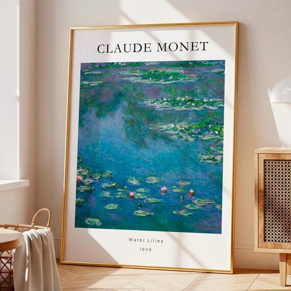 Claude Monet Water Lilies 1906 Impressionist Blue Pond Art Poster
