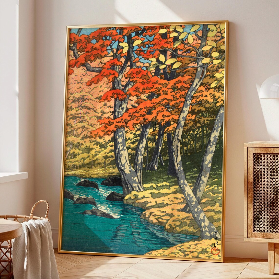 Kawase Hasui Autumn In Oirase Japanese Woodblock Landscape Poster