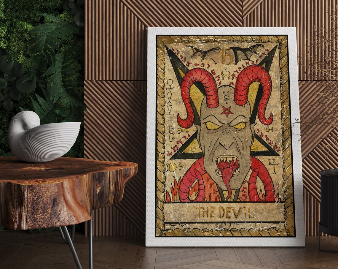Devil Tarot Card Print Tarot Card Print Tarot Card Art Tarot Card Art Devil Tarot Devil Tarot Card Art Print Tarot Print Devil - Image 2