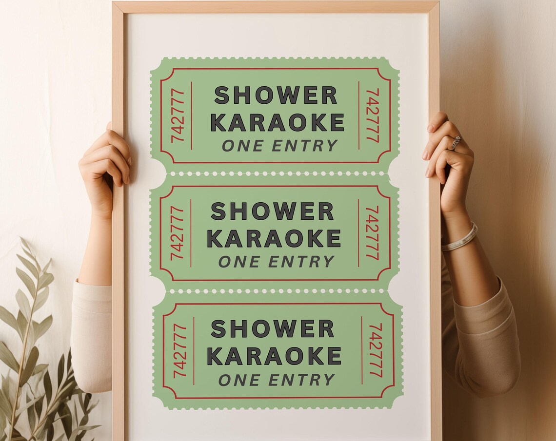 Shower Karaoke Ticket Bathroom Funny Poster