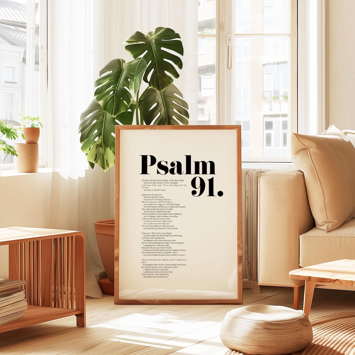Psalm 91 NIV Bible Verse, Modern Scripture Poster - Image 2