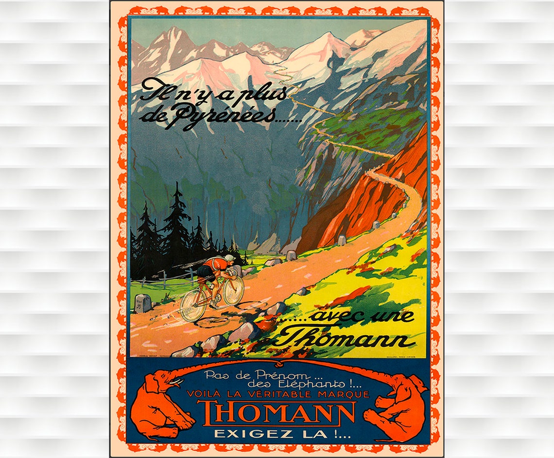 Thomann Il Ny A Plus De Pyrenees Vintage French Bicycle Poster