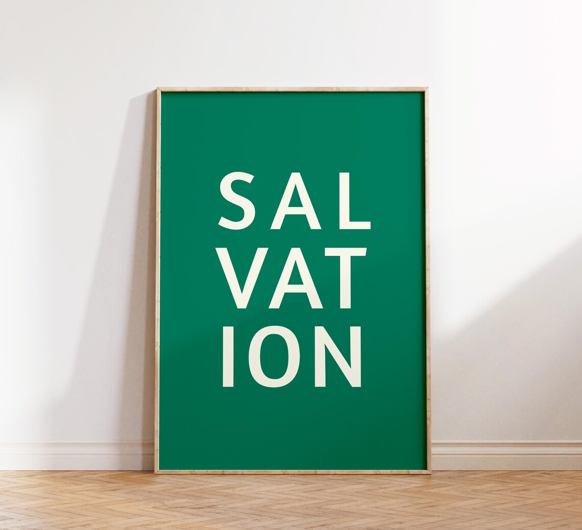 Salvation Green Minimalist Typography Modern Christian Poster - Image 4