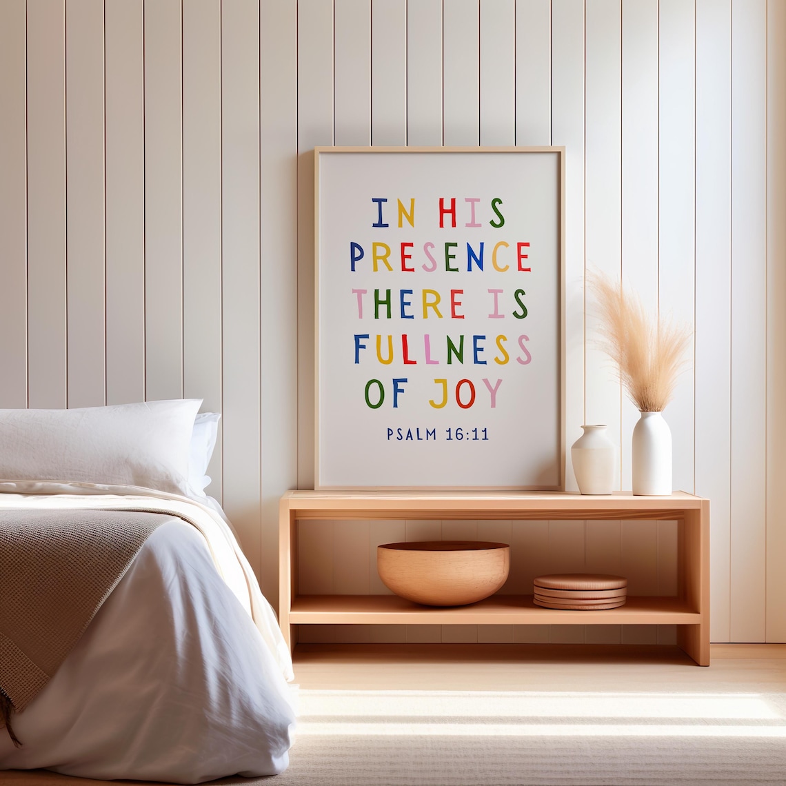 Psalm 16:11 Minimalist Christian Scripture Art Print - Image 3