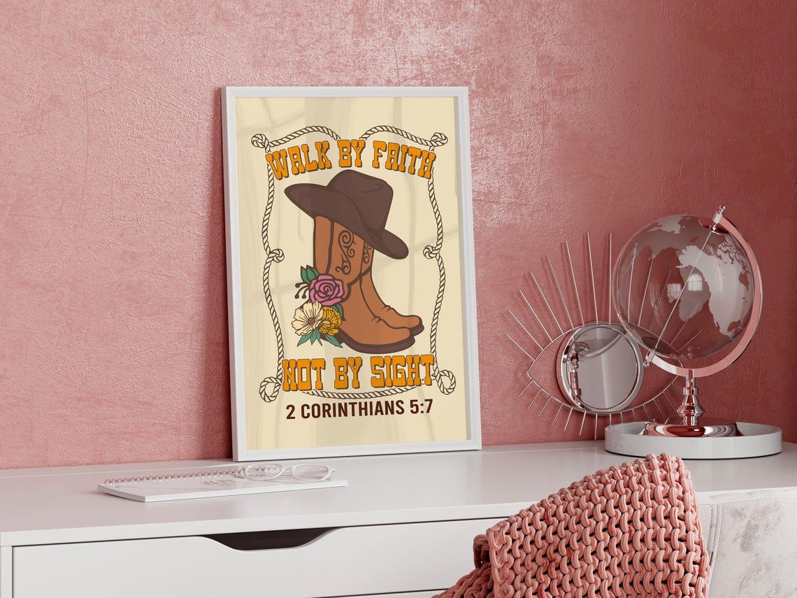 Retro Christian Wall Art Bible Verse Print Scripture Wall Art Religious Print Christian Poster Print Wall Decor Faith Print - Image 3