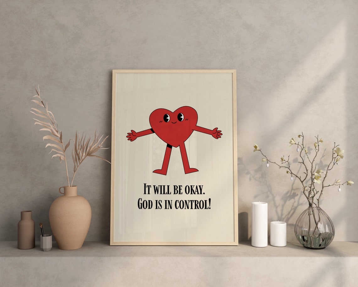 Retro Christian Wall Print Faith Print Christian Poster Bible Verse Wall Decor Art Christian Gift God - Image 3