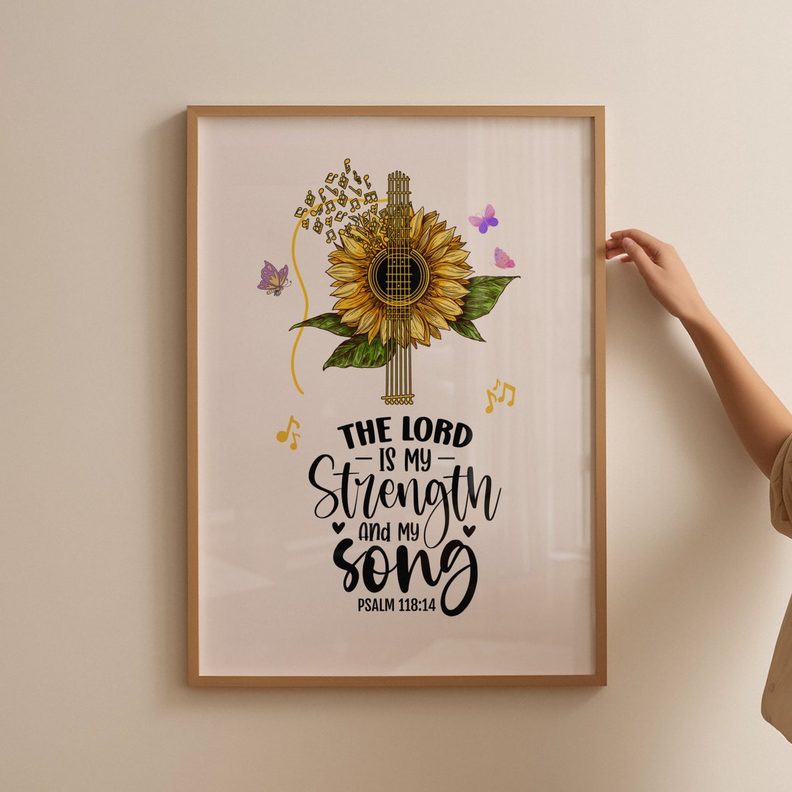 Retro Christian Wall Print Psalms Bible Verse Christian Poster Wall Decor Art Christian Gift Sunflower - Image 5