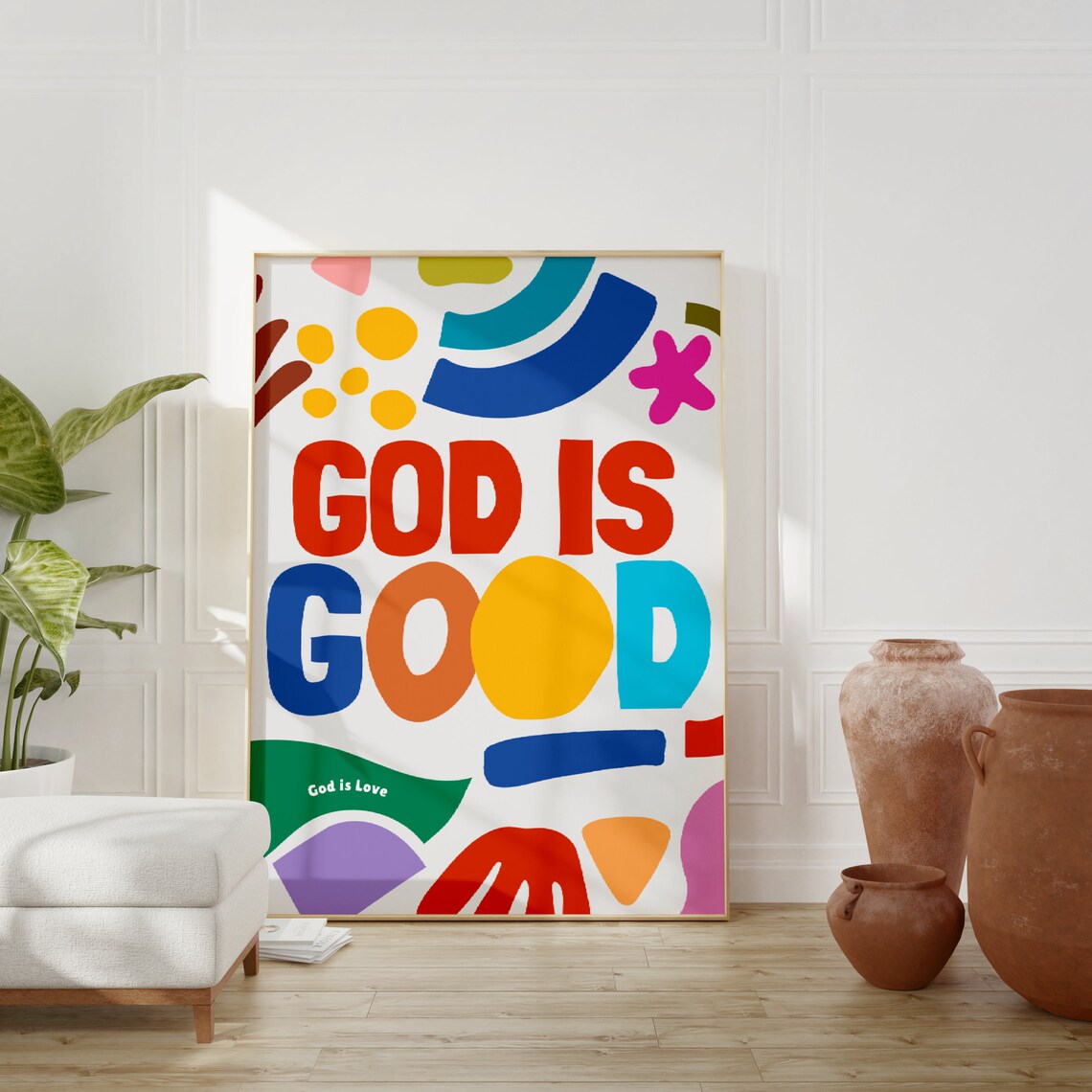Retro Christian God Is Good Bible Verse Wall Art Print - Image 4