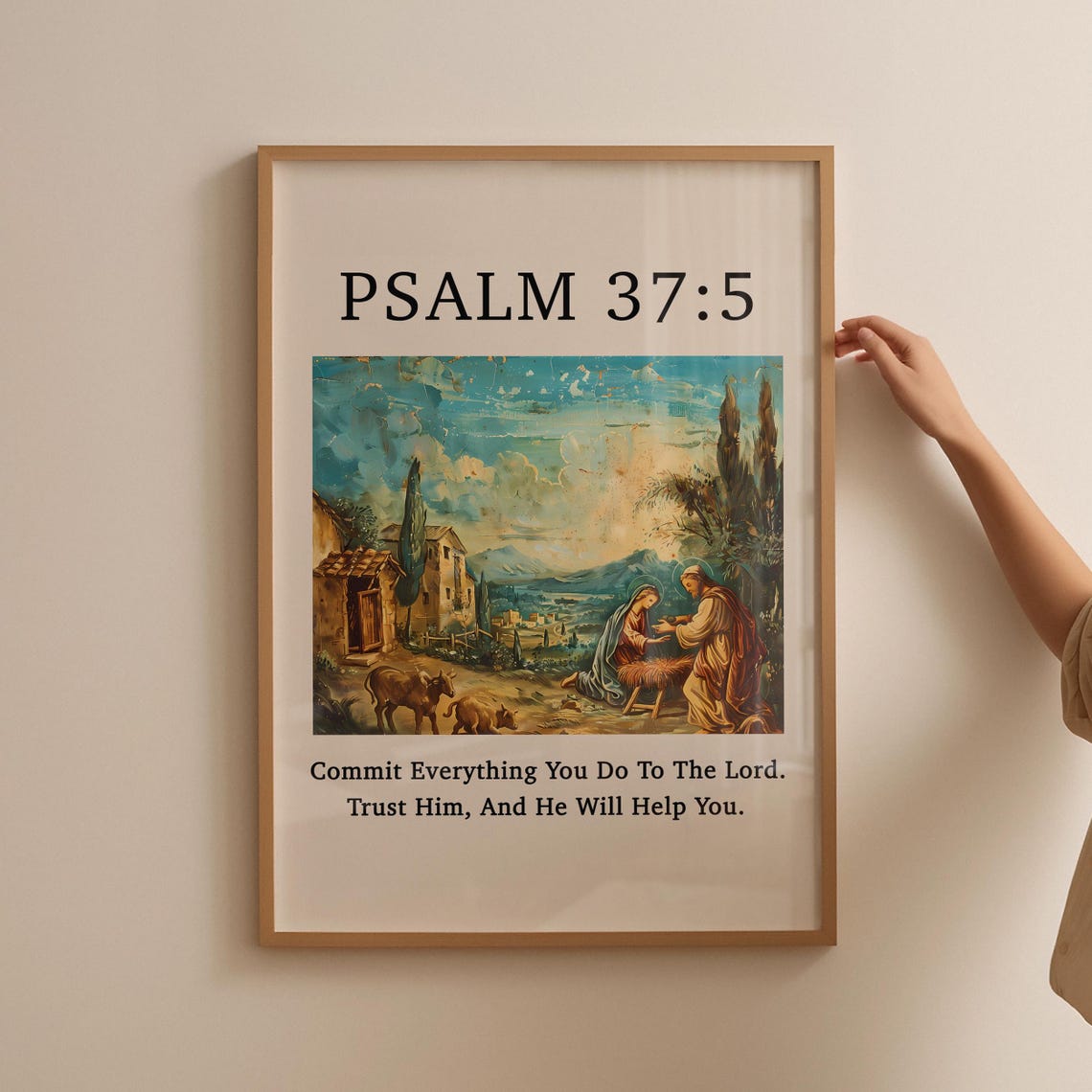 Christian Wall Print Psalm Scripture Bible Verse Art Christian Poster Wall Decor Art Gift For Christian - Image 4