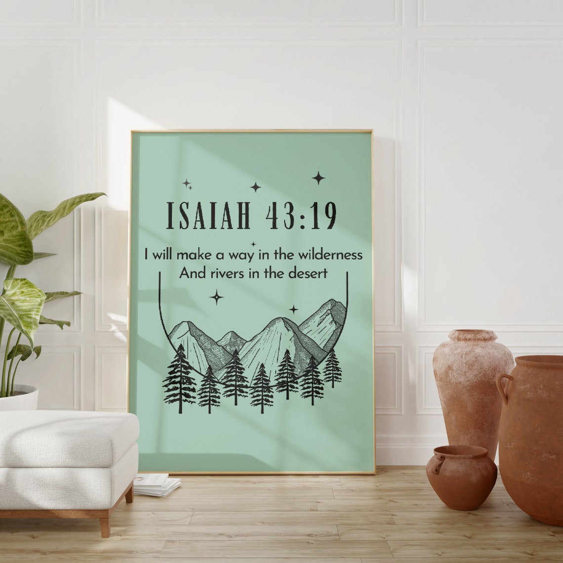 Retro Christian Wall Print Isaiah Scripture Christian Poster Bible Verse Wall Decor Art Christian Gift - Image 4