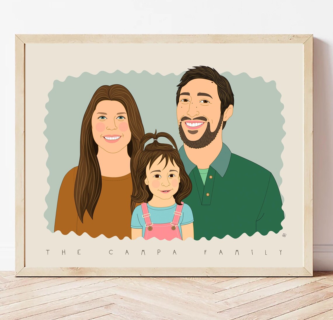 Grandparents With Two Grandkids Fun Custom Family Portrait Poster - Image 3