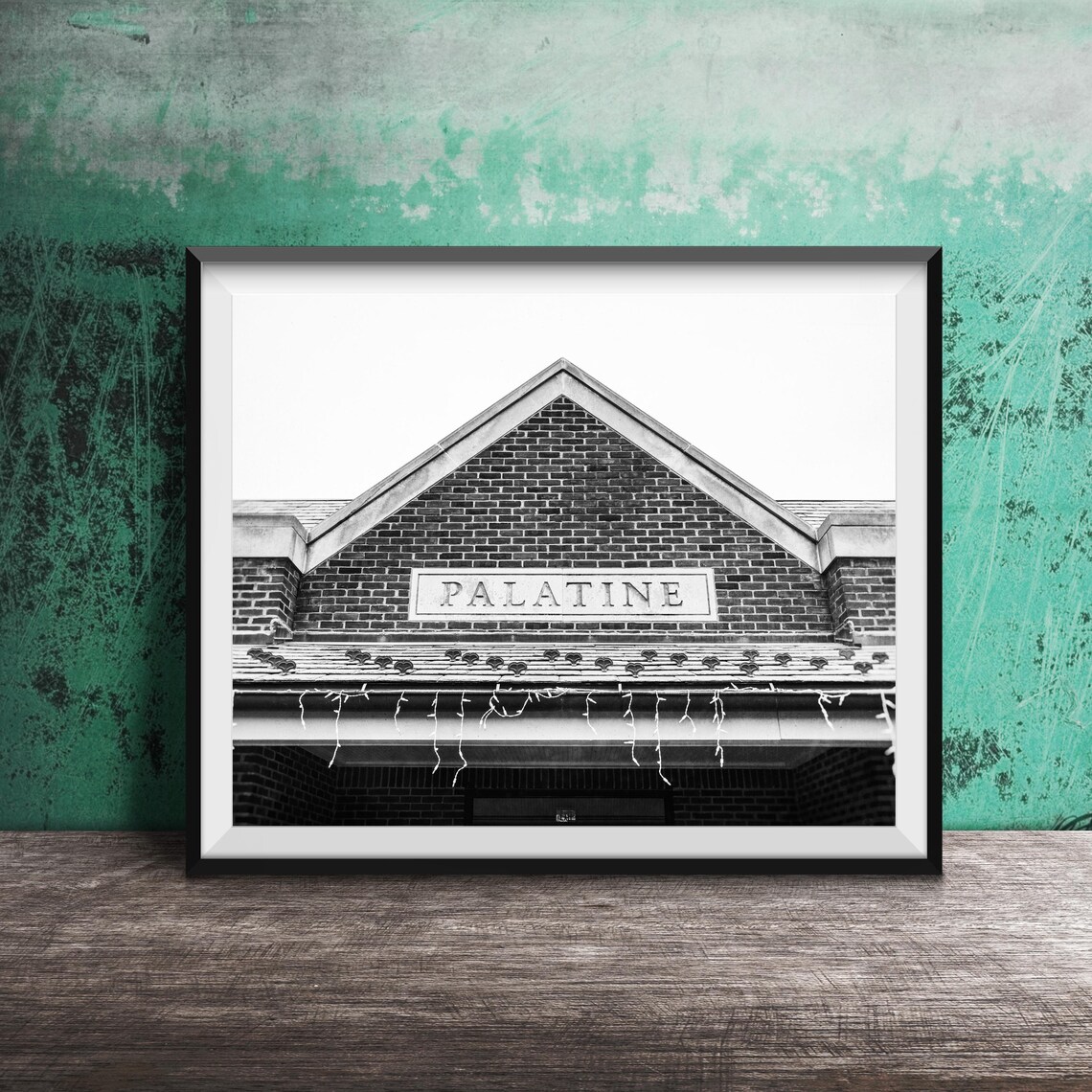 Palatine Illinois Brick Train Station Sign Photography Poster - Image 2