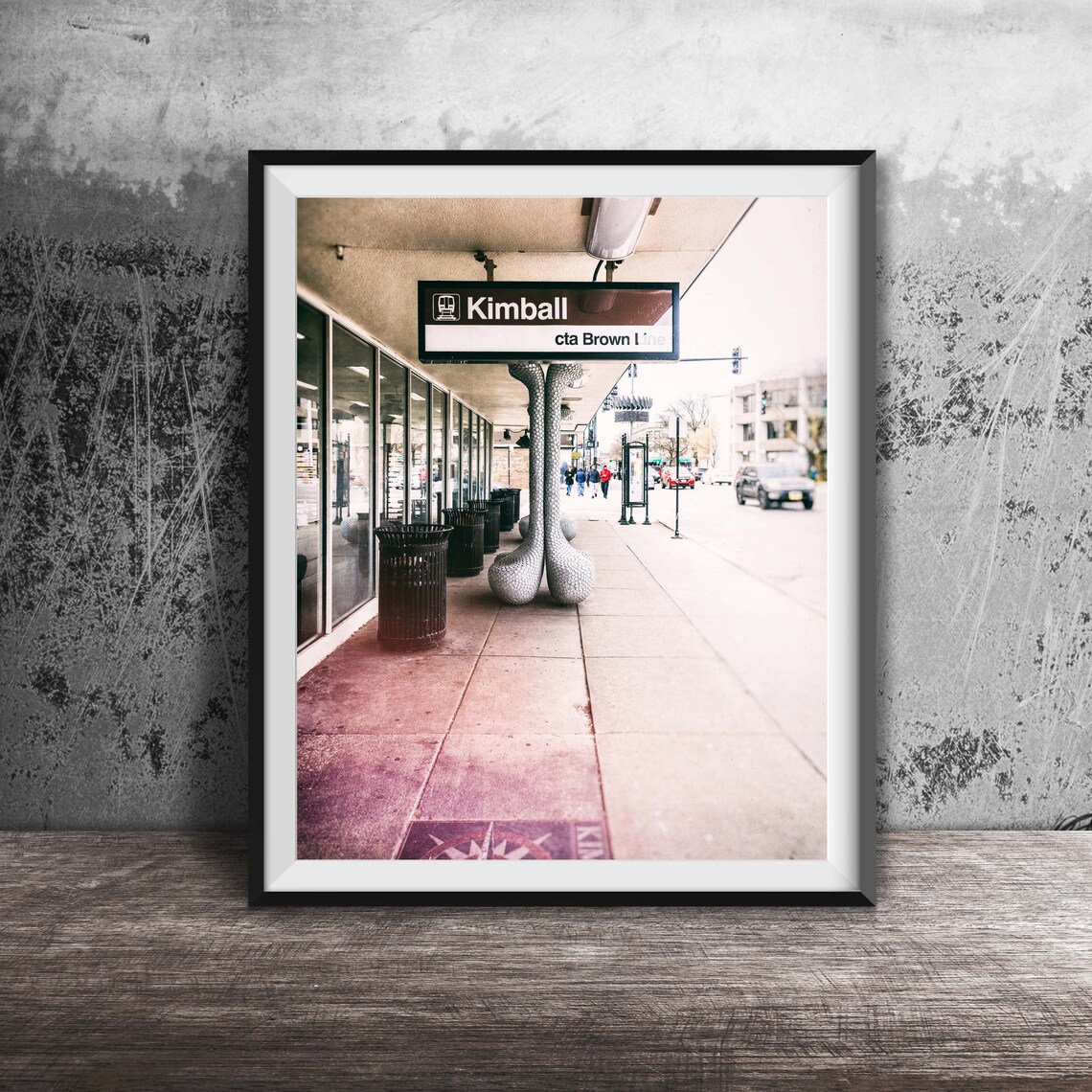 Kimball CTA Brown Line Chicago Station Sign Street Photo Poster