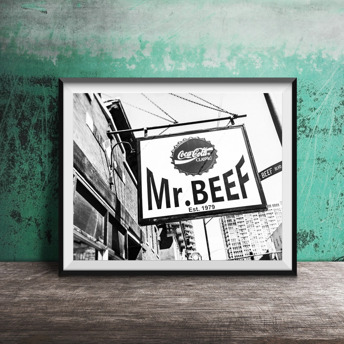 Mr Beef Est 1979 Chicago Italian Beef Sandwich Sign Photo Poster - Image 2