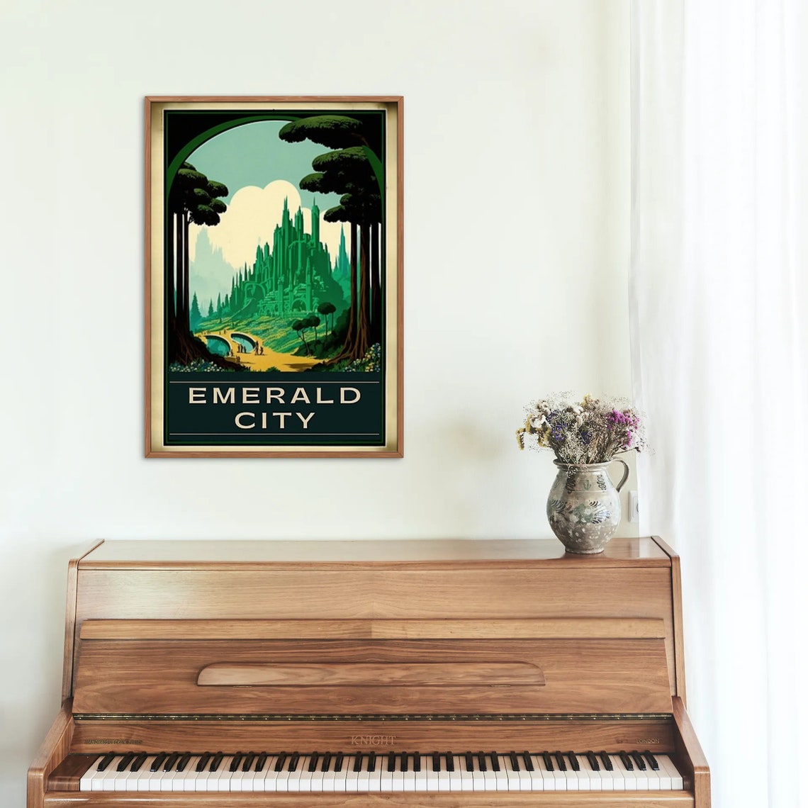 Emerald City Oz Forest Archway Golden Bridge Vintage Travel Poster - Image 3