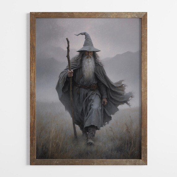Moody And Dark Fantasy Wizard Lotr Fine Art Print Lord Ring Poster Wall