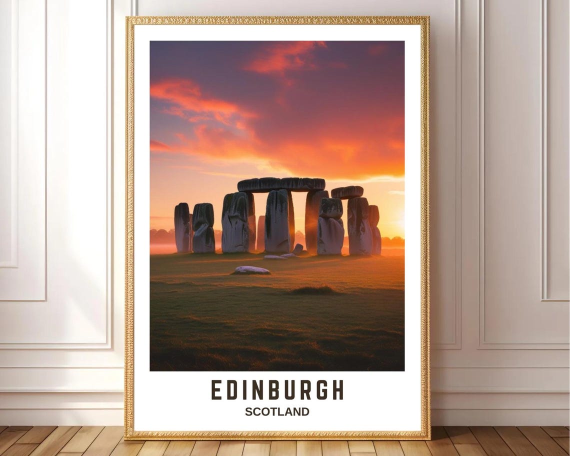 Stonehenge England Sunset Stones Ancient Monument Landscape Poster