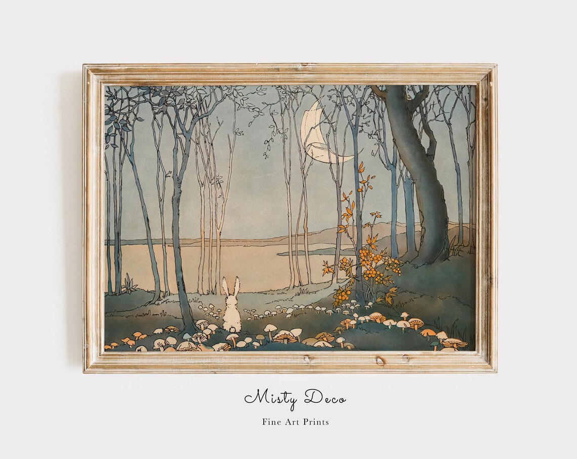 Vintage Rabbit Illustration, Nursery and Kids Room Art Print