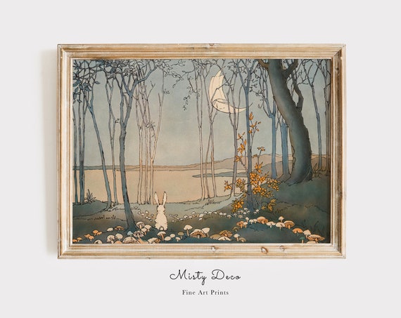 Vintage Rabbit Illustration, Nursery and Kids Room Art Print
