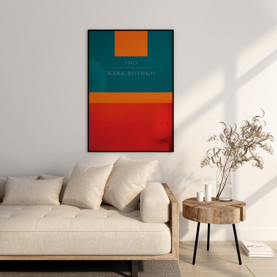 Mark Rothko 1903 Teal Orange Red Geometric Color Block Art Poster - Image 2