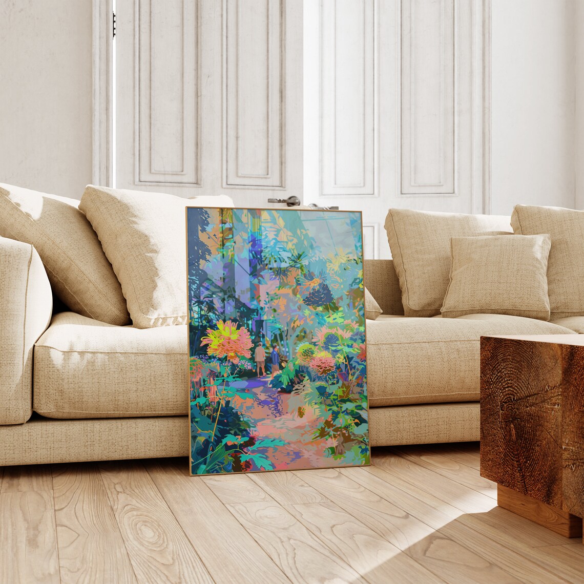 Pastel Floral Jungle Painting Abstract Colorful Botanical Art Poster - Image 2