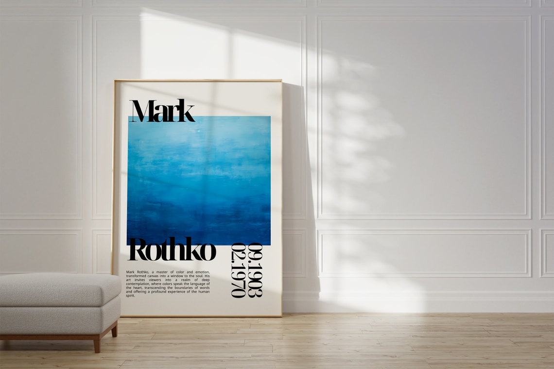Mark Rothko Deep Blue Abstract Color Field Exhibition Poster