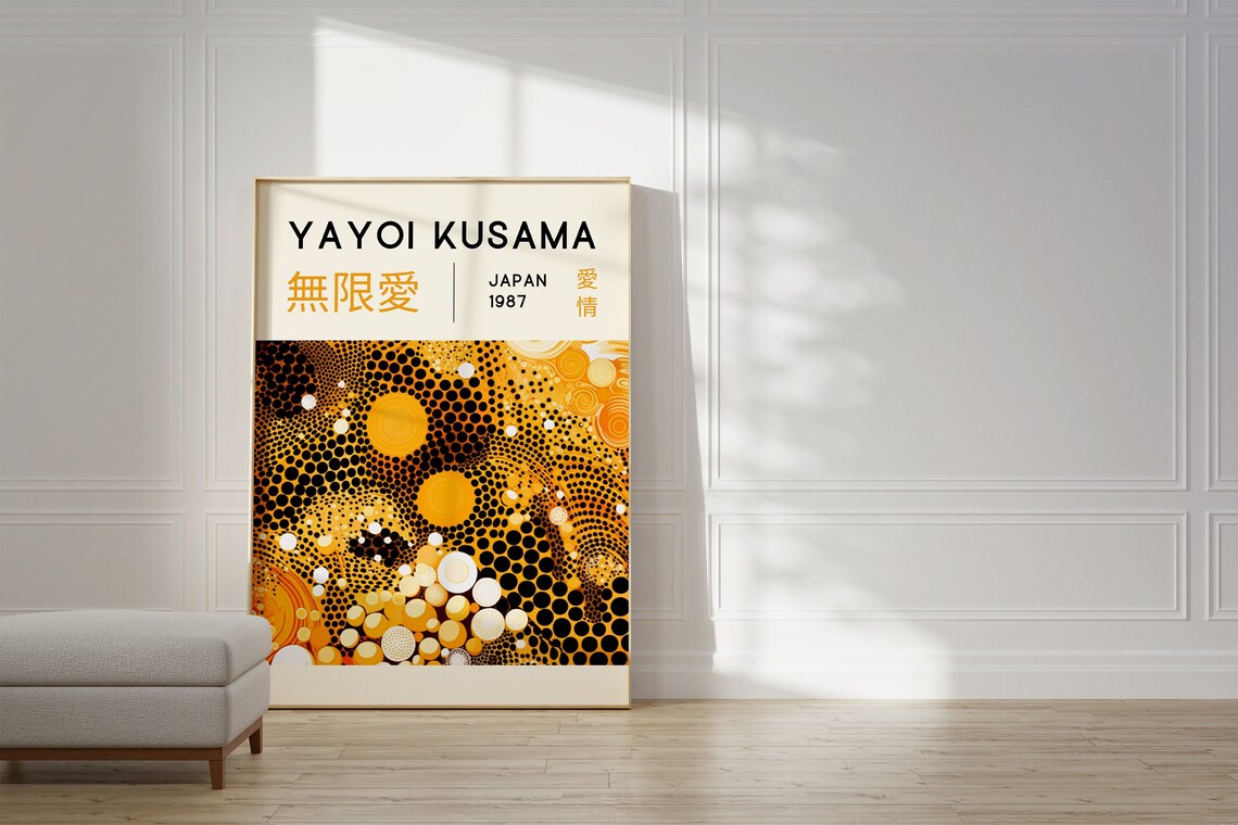 Yayoi Kusama-Inspired Abstract Poster Art Print