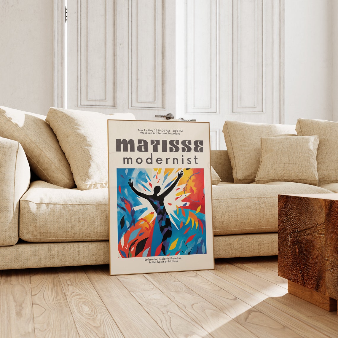 Matisse Modernist Figure Arms Raised Colorful Freedom Art Poster - Image 4