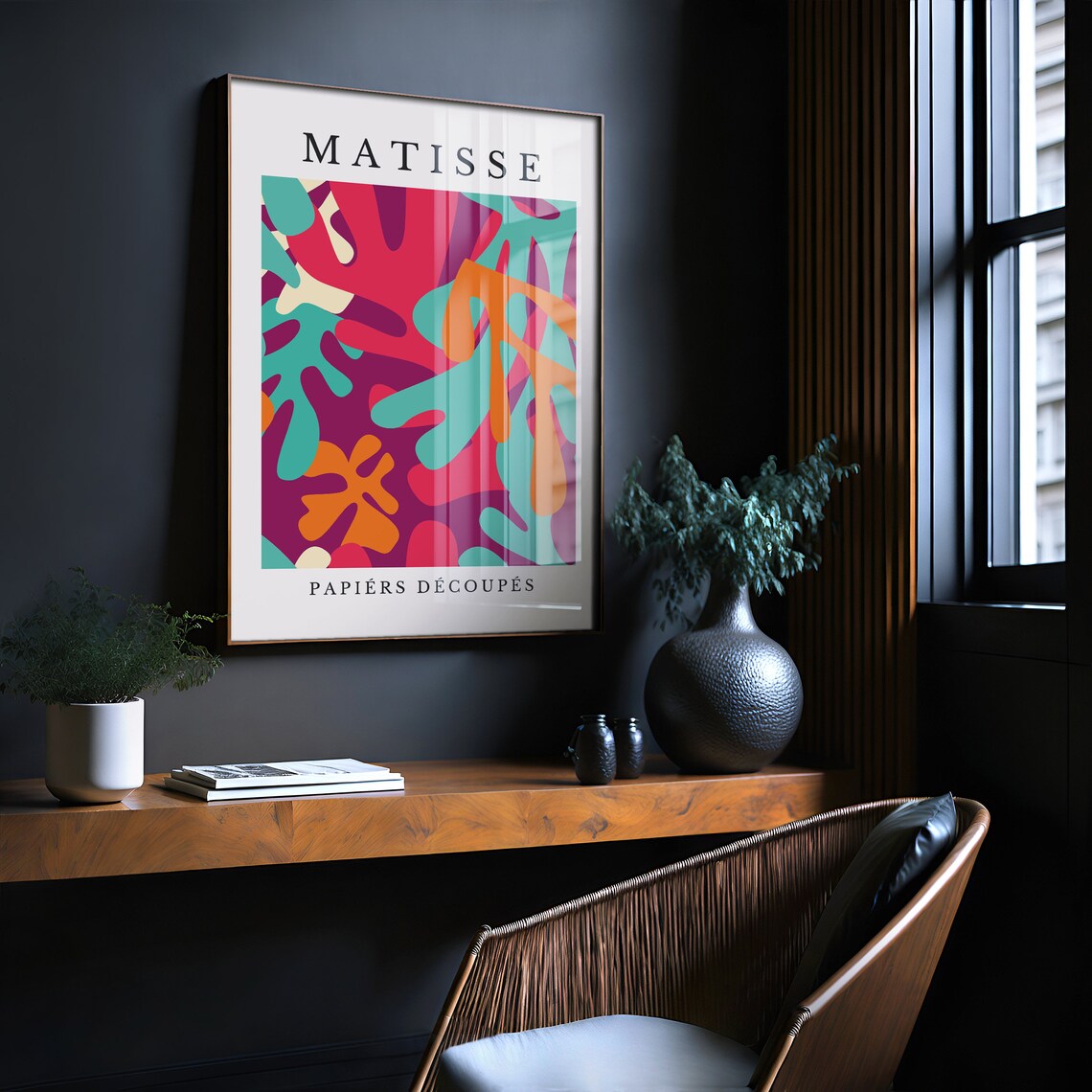 Matisse Papiers Decoupes Magenta Pink Orange Bold Shapes Poster - Image 2