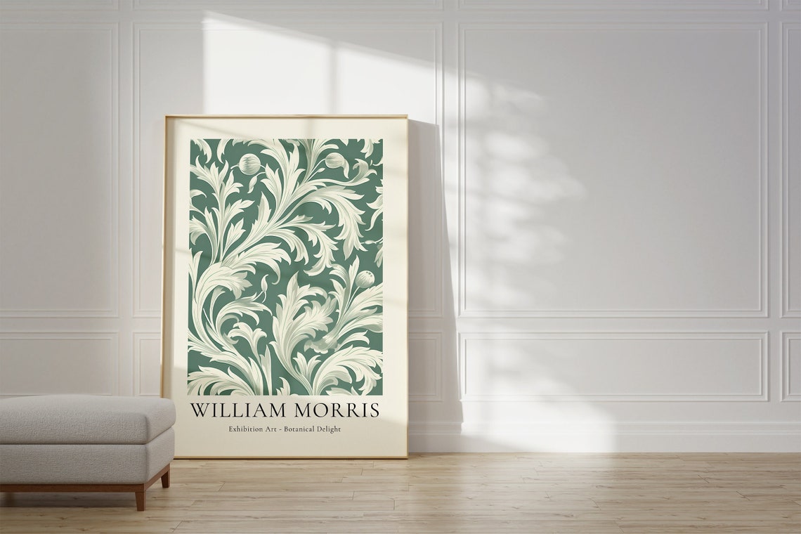 William Morris Exhibition Art Botanical Delight Leaf Pattern Poster