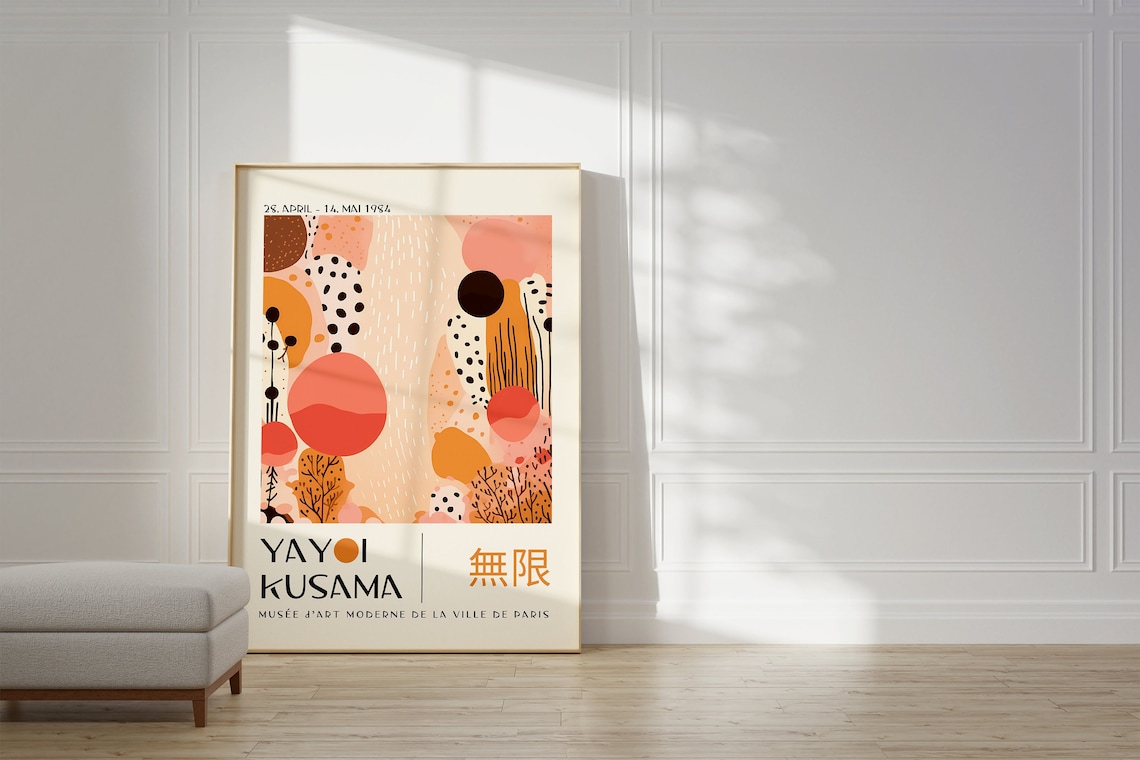 Yayoi Kusama-Inspired Japanese Wall Art Print