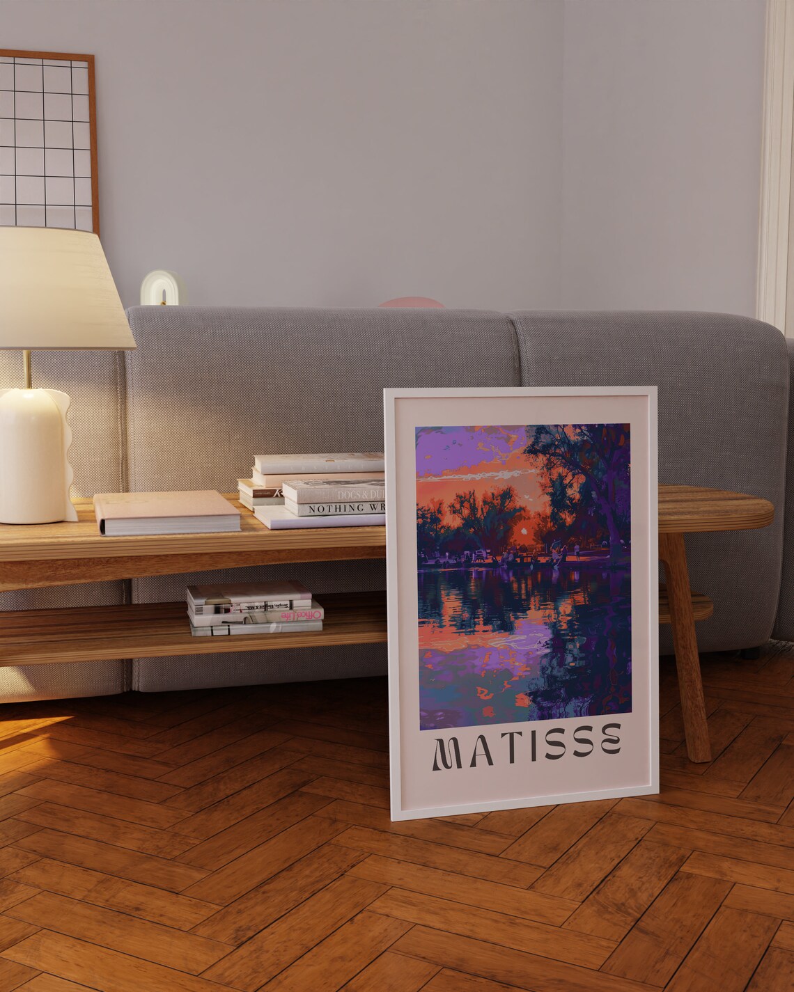 Henri Matisse Lakeside Park Sunset Reflection Evening Art Poster - Image 3