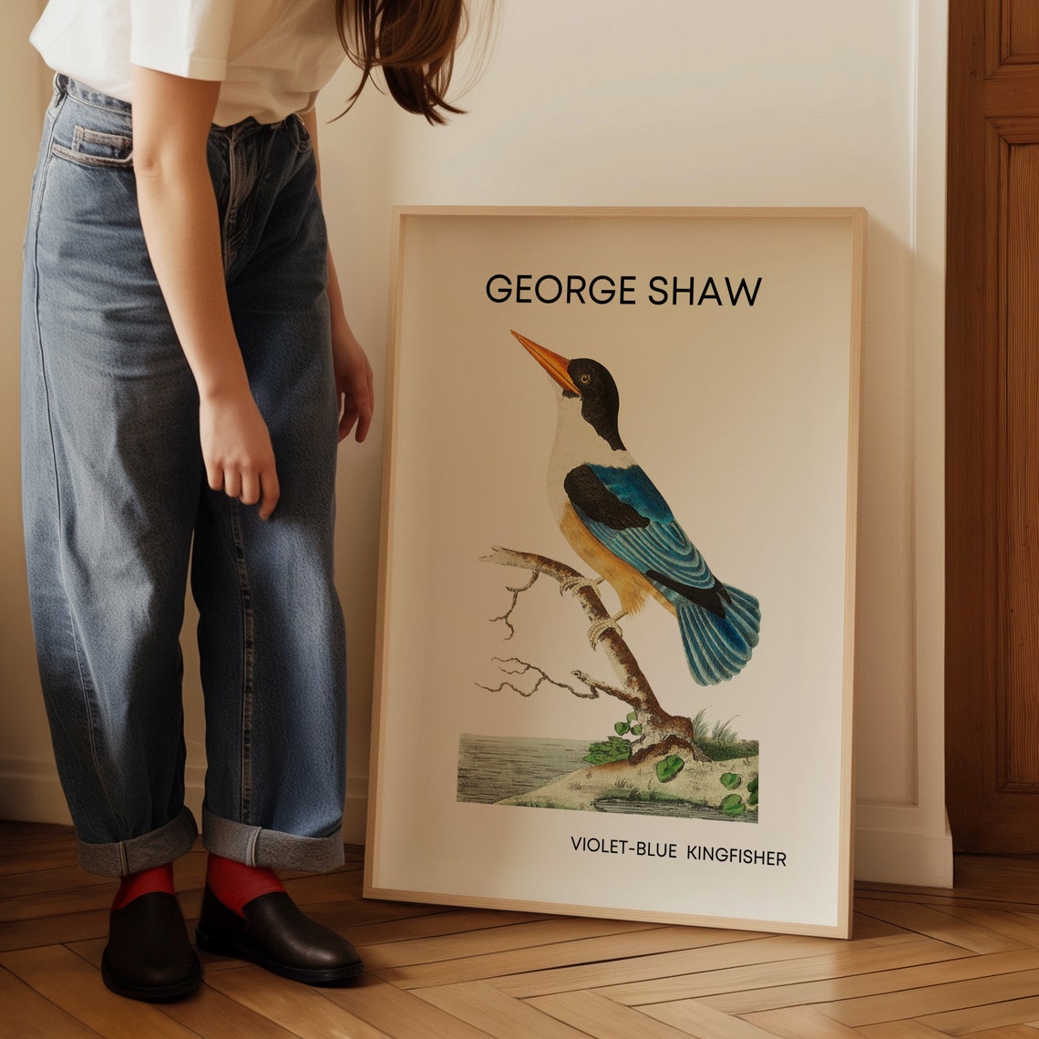George Shaw Violet-Blue Kingfisher Vintage Bird Artwork Poster - Image 3