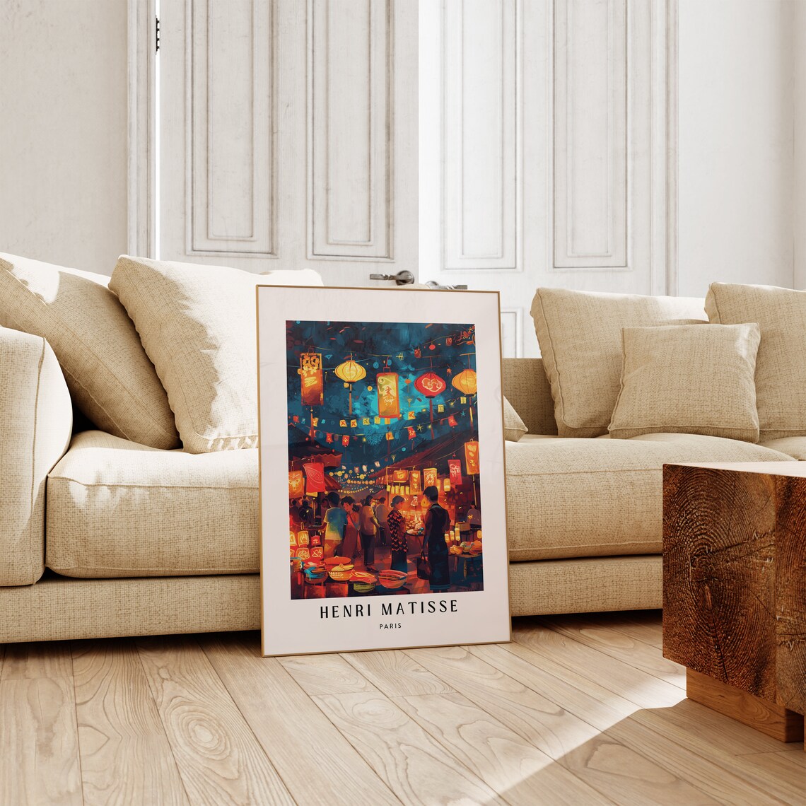 Henri Matisse Night Market Lantern Festival Scene Art Poster - Image 2